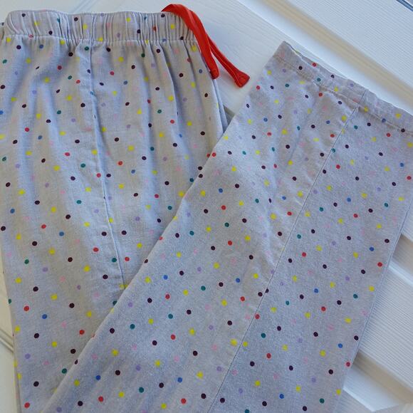 Old Navy Flannel Pajama Pants L unisex lightweight loungewear pj SLE BTM GREYDOT - Picture 1 of 11